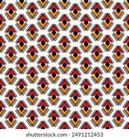 Paint brush rhombuses ornament. Seamless lozenges pattern. Hand drawn diamonds backdrop. Tiles wallpaper. Ethnic motif. Geometric background. Digital image. Geometrical print. Tribal vector art.