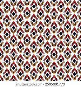 Paint brush rhombuses ornament. Seamless lozenges pattern. Hand drawn diamonds backdrop. Tiles wallpaper. Ethnic motif. Geometric background. Digital image. Geometrical print. Tribal vector.