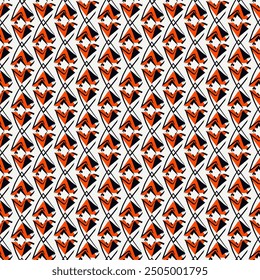 Paint brush rhombuses ornament. Seamless lozenges pattern. Hand drawn diamonds backdrop. Tiles wallpaper. Ethnic motif. Geometric background. Digital image. Geometrical textile print. Tribal vector.