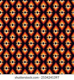 Paint brush rhombuses ornament. Seamless lozenges pattern. Hand drawn diamonds backdrop. Tiles wallpaper. Ethnic motif. Geometric background. Digital image. Geometrical textile print. Tribal vector.