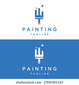 Diseño creativo de pincel y rollo para el servicio en casa y en la ciudad.