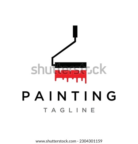 Paint brush and roll logo creative design for home and city service.