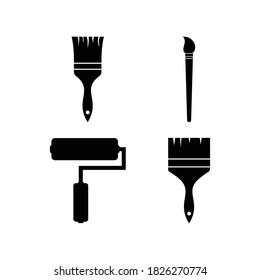 paint brush, paint roller icon vector symbol