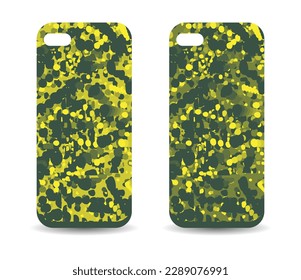 Paint brush rough stroke dotted vector phone protector case cover, colorful Yellow and green mobile phone cover case silicon protector