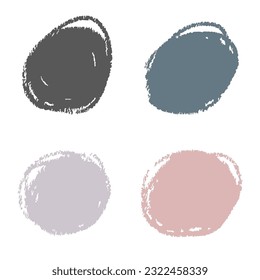 Paint brush round strokes collection isolated on white background