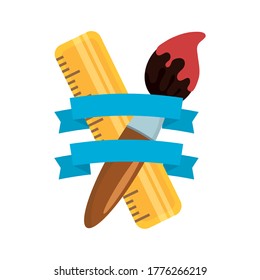diseño de ilustraciones vectoriales de iconos aislados y herramientas de regla