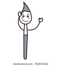 paint brush school supply kawaii character
