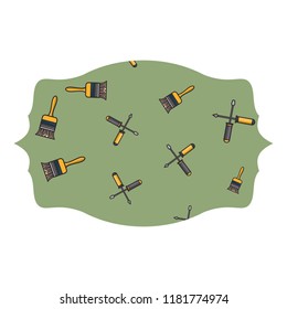 Paint brush and screwdrivers label frame