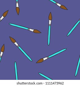 paint brush seamless doodle pattern