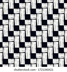 Paint brush seamless pattern. Freehand grunge design background. Diagonal parquet tile flooring motif ornament. Trendy handdrawn geometric print. Modern artistic hand drawn abstract vector wallpaper