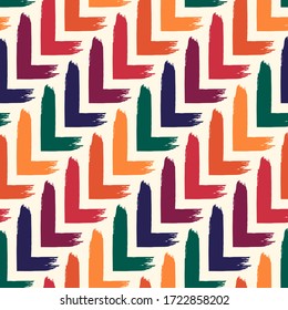 Pintura sin problemas. Fondo de diseño de grunge libre. Motivo de adorno con baldosas de parqué diagonal. Impresión geométrica a mano. Papel mural abstracto de vectores artístico moderno