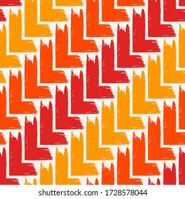 Dibujar un patrón sin fisuras. Fondo de diseño de grunge libre. Motivo de adorno con motivos de parqué diagonal. Impresión geométrica a mano de moda. Papel mural vectorial abstracto de dibujo artístico moderno