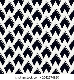 Paint brush seamless pattern. Freehand grunge design background. Scale motif oriental ornament. Trendy handdrawn geometric print. Modern artistic hand drawn abstract vector wallpaper