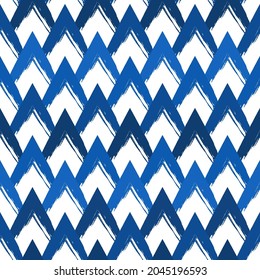 Paint brush seamless pattern. Freehand grunge design background. Scale motif oriental ornament. Trendy handdrawn geometric print. Modern artistic hand drawn abstract vector wallpaper