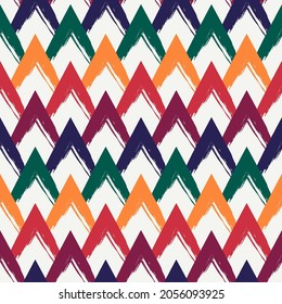 Paint brush seamless pattern. Freehand grunge design background. Scale motif oriental ornament. Trendy handdrawn geometric print. Modern artistic hand drawn abstract vector wallpaper