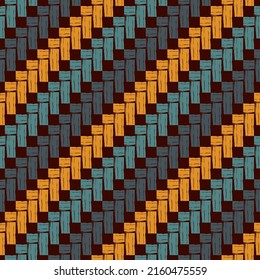 Paint brush seamless pattern. Freehand grunge design background. Diagonal parquet tile flooring motif ornament. Trendy handdrawn geometric print. Modern artistic hand drawn abstract vector wallpaper
