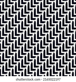 Paint brush seamless pattern. Freehand grunge design background. Diagonal parquet tile flooring motif ornament. Trendy handdrawn geometric print. Modern artistic hand drawn abstract vector wallpaper