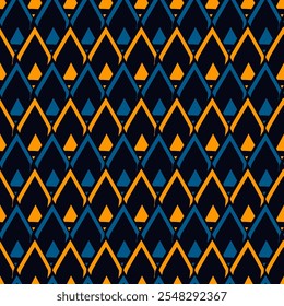 Paint brush seamless pattern. Freehand grunge design background. Scale, triangle motif ornament. Trendy handdrawn geometric print. Modern artistic hand drawn abstract vector wallpaper