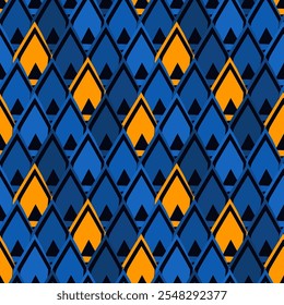 Paint brush seamless pattern. Freehand grunge design background. Scale, triangle motif ornament. Trendy handdrawn geometric print. Modern artistic hand drawn abstract vector wallpaper