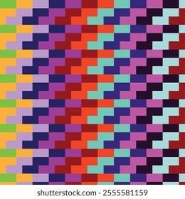 Paint brush seamless pattern. Freehand grunge design background. Diagonal parquet tile flooring motif ornament.