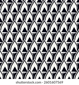 Paint brush seamless pattern. Freehand grunge design background. Scale, triangle motif ornament. Trendy handdrawn geometric print. Modern artistic hand drawn abstract vector wallpaper