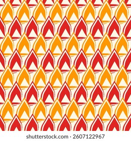 Paint brush seamless pattern. Freehand grunge design background. Scale, triangle motif ornament. Trendy handdrawn geometric print. Modern artistic hand drawn abstract vector wallpaper