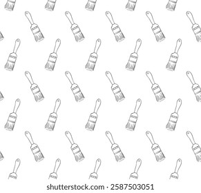 Paint brush seamless pattern. Vector graphic line isolated illustration on white transparent background
 - Powered by Shutterstock - Get 15% off with code: PIKWIZARD15