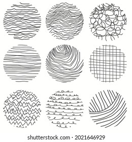 Paint Brush Set. Hand drawn doodle shapes. Vector