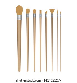 Paint brush set vector illustration isolated on white background