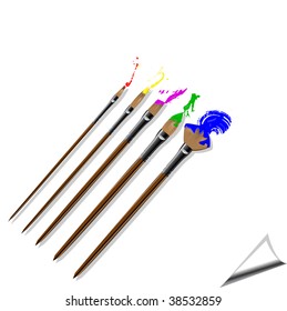 Paint Brush set Vector Illustration