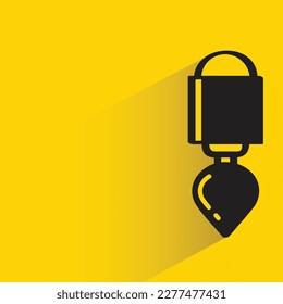 paint brush with shadow on yellow background