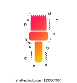 Paint brush sign icon. Artist symbol. Colorful geometric shapes. Gradient brush icon design.  Vector