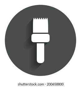 Paint brush sign icon. Artist symbol. Circle flat button with shadow. Modern UI website navigation. Vector