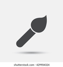 Paint brush sign icon. Artist symbol. Flat brush web icon on white background. Vector