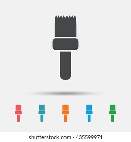Paint brush sign icon. Artist symbol. Graphic element on white background. Colour clean flat brush icons. Vector