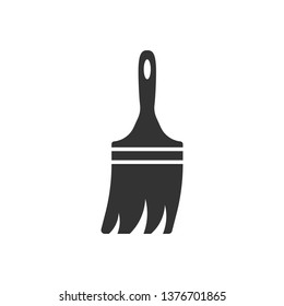 Paint brush sign icon in flat style. Paintbrush vector illustration on white isolated background. Craft equipment business concept.