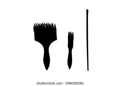 conjunto de siluetas de pincel para la renovación del color de la pared