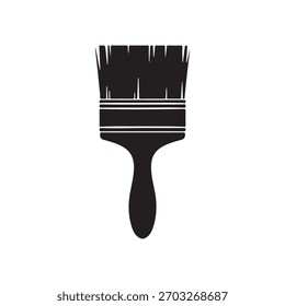 Diseño de ilustración plana de Vector de silueta de pincel de pintura sobre fondo blanco