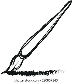 paint brush simple doodle charcoal