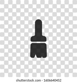 Paint brush, simple icon. Black symbol on transparency grid