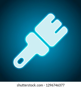 Paint brush, simple icon. Neon style. Light decoration icon. Bright electric symbol