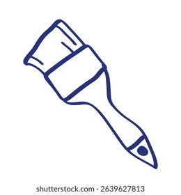 Paint brush sketch. Construction tool. Color vector instrument illustration
