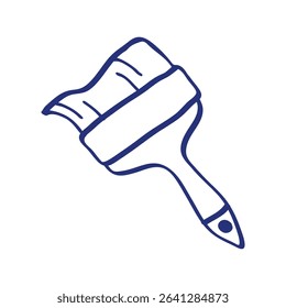 Paint brush sketch. Construction tool. Color vector instrument illustration