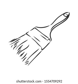 paint brush sketch, contour vector illustration 