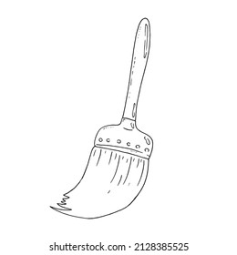 Paint brush sketch. Vector illustration of a brush for painting walls. Paint brush hand drawn. 