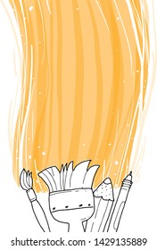 paint brush sketch white background