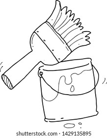paint brush sketch white background