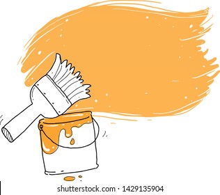 paint brush sketch white background