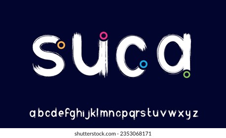 paint brush small alphabet letter font design