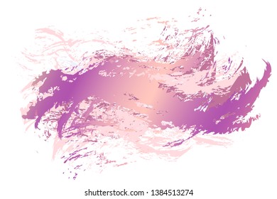 Paint brush smear skroke - vector frame. Rose Gold foil stamp invitation. Advertising of cosmetic products spring sales. Liquid brush tone powder on white background. Artistic cute trend pastel colors